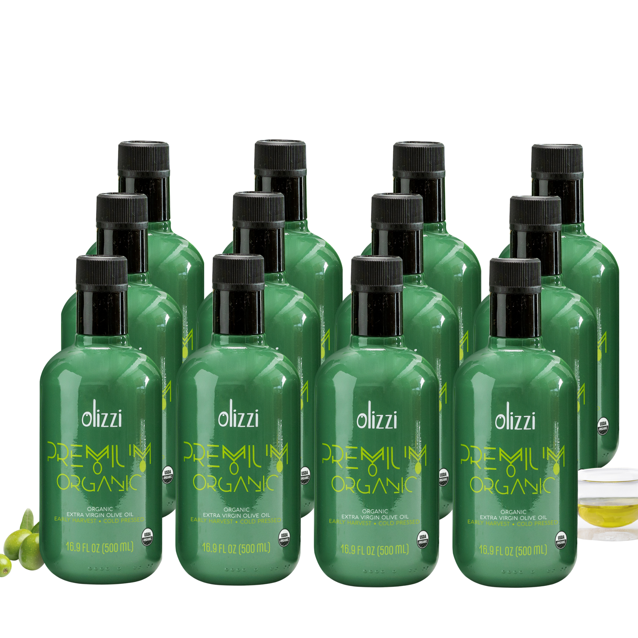 Olizzi Premium Organic Extra Virgin Olive Oil, Award Winner, Early Harvest, Cold Pressed 16.9 FL OZ