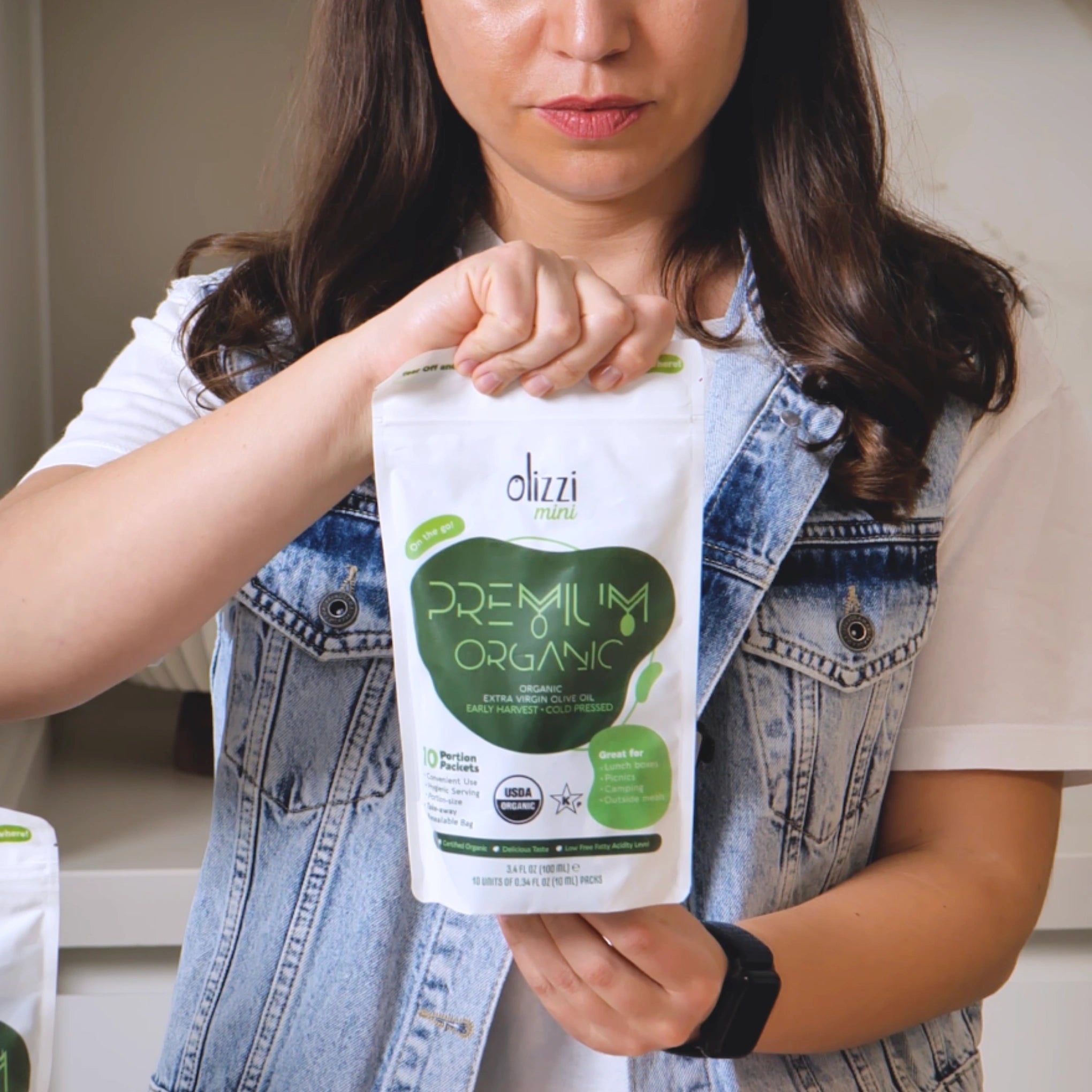 Olizzi Premium Organic Extra Virgin Olive Oil, Award Winner, Early Harvest, Cold Pressed Single Use Olive Oil Packets 0.34 FL OZ X 10 Unit