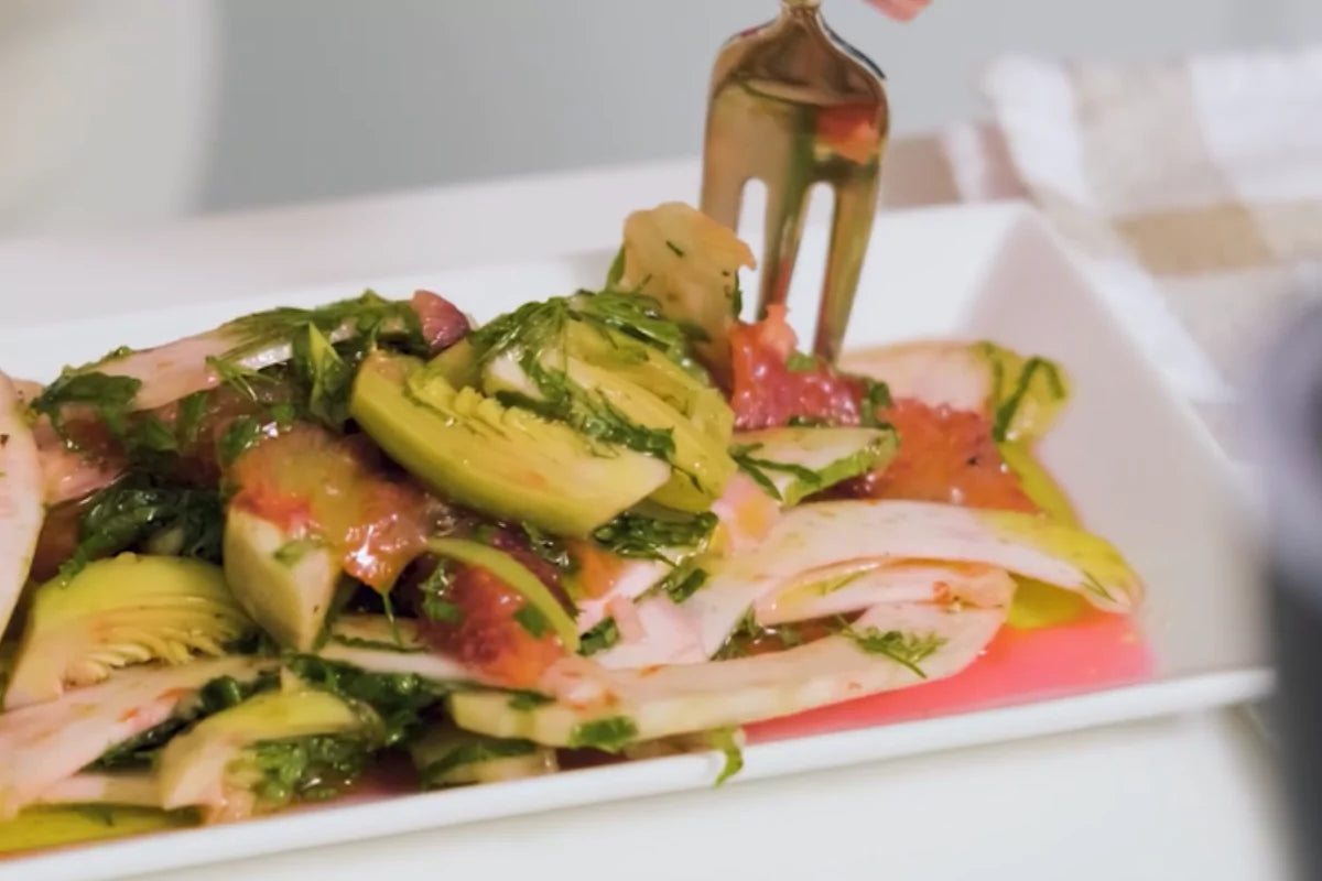 Fresh Artichoke Salad with Artichoke Hearts and Baby Artichokes