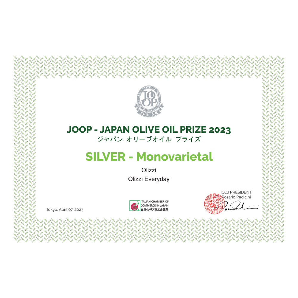 Awards and Certificates Olizzi Olive Oils