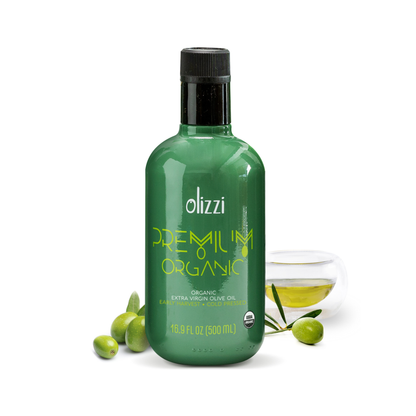 Olizzi Premium Organic Extra Virgin Olive Oil, Award Winner, Early Harvest, Cold Pressed 16.9 FL OZ