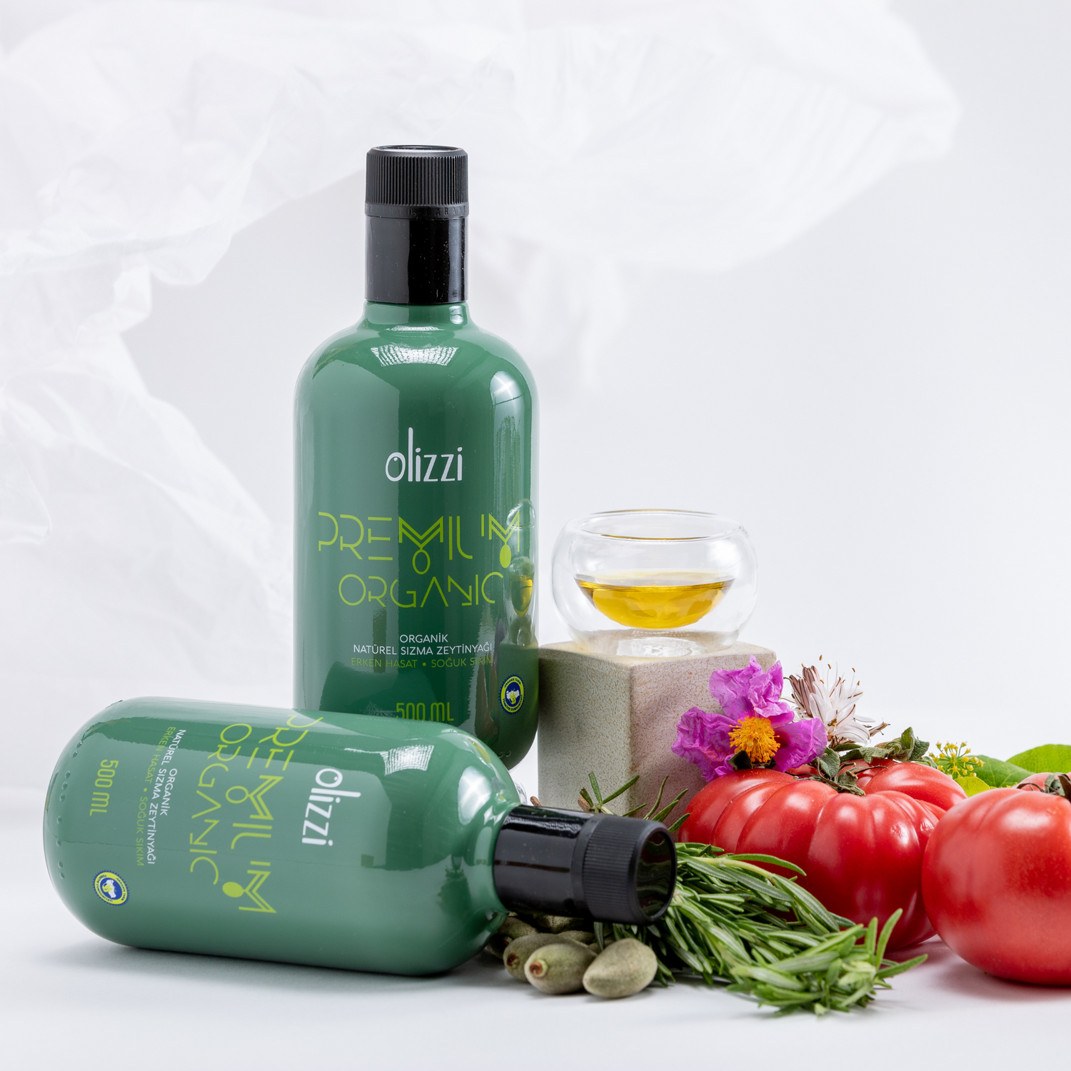 Olizzi Premium Organic Extra Virgin Olive Oil, Award Winner, Early Harvest, Cold Pressed 16.9 FL OZ X 2 Unit