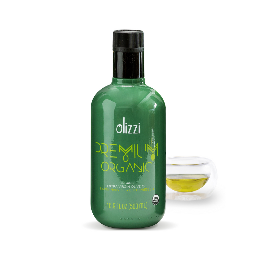 Olizzi Premium Organic Extra Virgin Olive Oil, Award Winner, Early Harvest, Cold Pressed 16.9 FL OZ